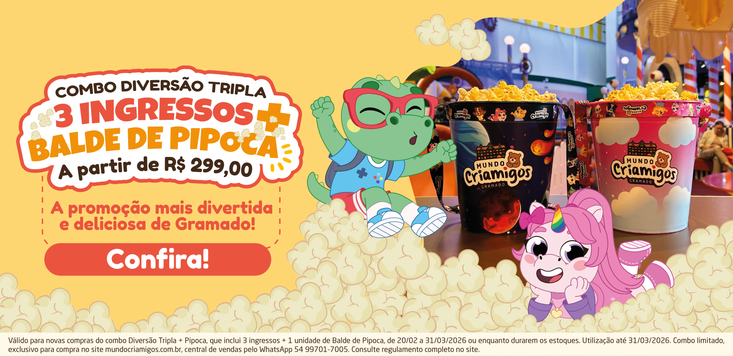 Combo Diversão Tripla + Pipoca_Banner site